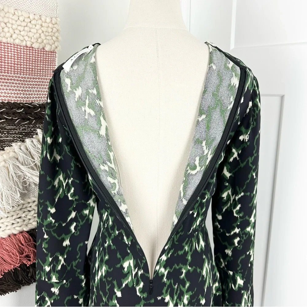 A.L.C. Elegant Black and Green Patterned Dress - Picture 9 of 13